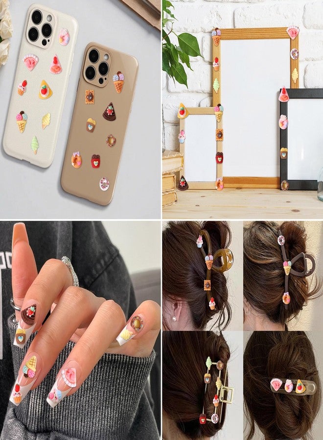 AIPULIDUO 120pcs Slime Charms Food Strawberry Ice Cream Cute Set, Mixed Batch Various Resin Flat Back Cute Set, DIY handicrafts, Decorations, Scrapbook, Decorations, Hairpins C - Image 5
